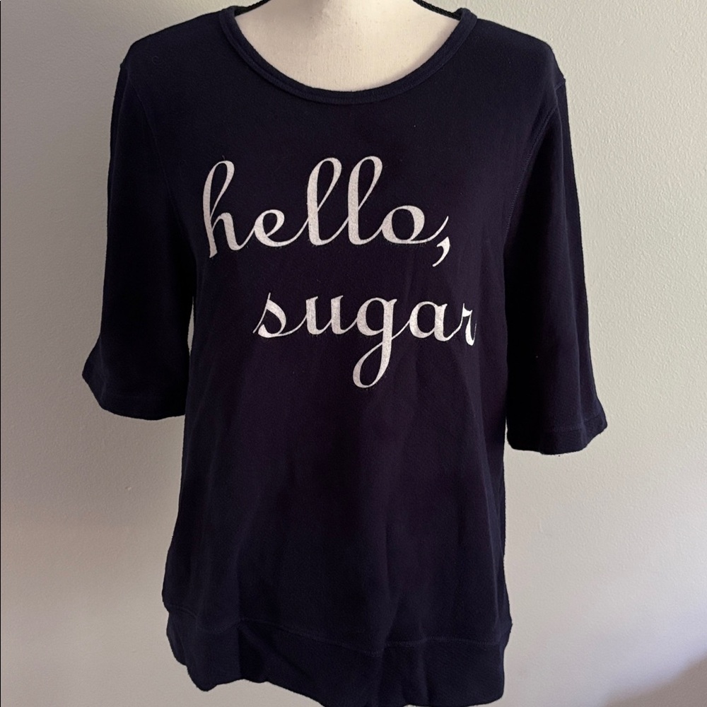 Draper James “Hello, Sugar” 1/2-Sleeve Sweatshirt, Size M